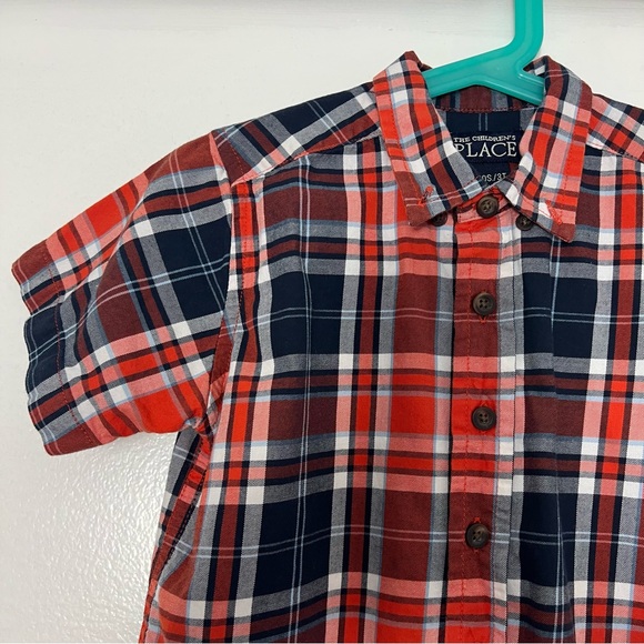The Children's Place Baby Boys and Toddler Poplin Short Sleeve Button Down Shirt - Picture 3 of 12